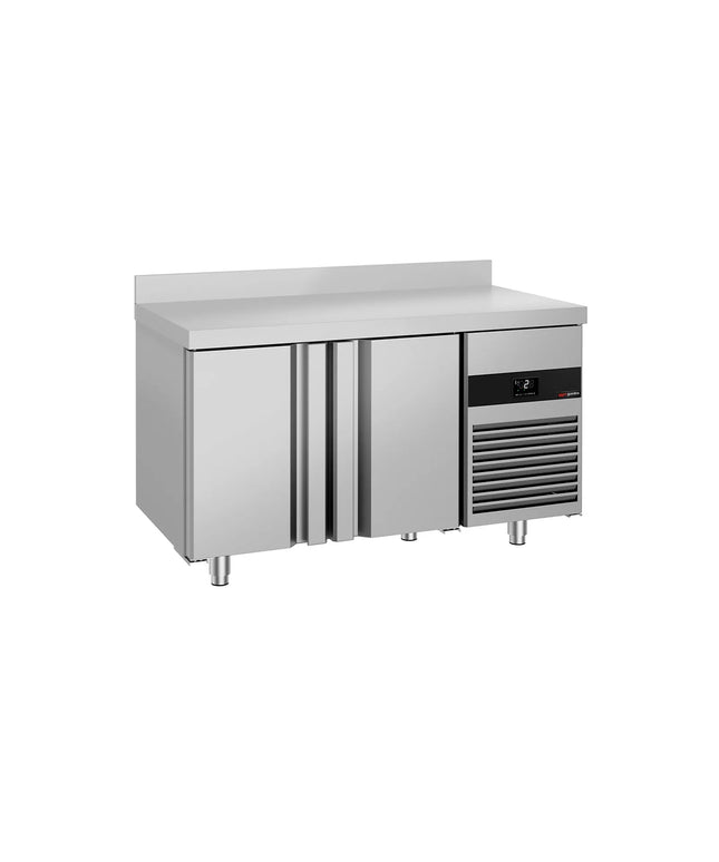 GGM Gastro Commercial Counter Fridge PREMIUM - 1400x700mm - with 2 doors - with upstand - capacity 281 litres