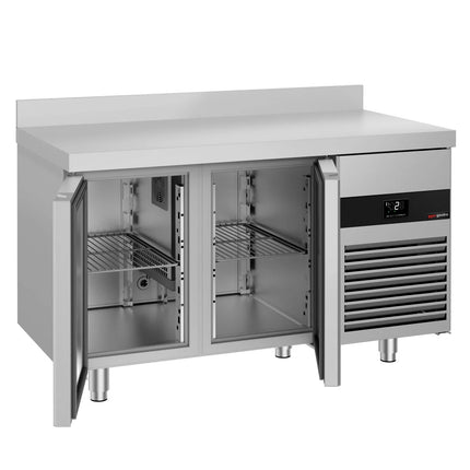 GGM Gastro Commercial Counter Fridge PREMIUM - 1400x700mm - with 2 doors - with upstand - capacity 281 litres