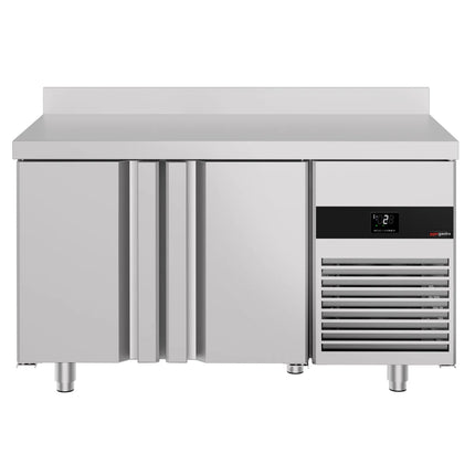 GGM Gastro Commercial Counter Fridge PREMIUM - 1400x700mm - with 2 doors - with upstand - capacity 281 litres