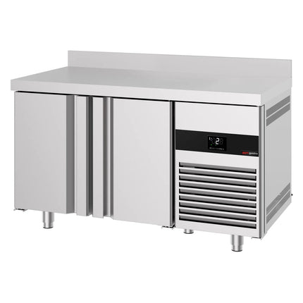 GGM Gastro Commercial Counter Fridge PREMIUM - 1400x700mm - with 2 doors - with upstand - capacity 281 litres