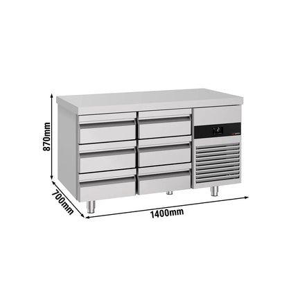 GGM Gastro Commercial Counter Fridge PREMIUM - 1400x700mm - with 6 drawers - capacity 281 litres