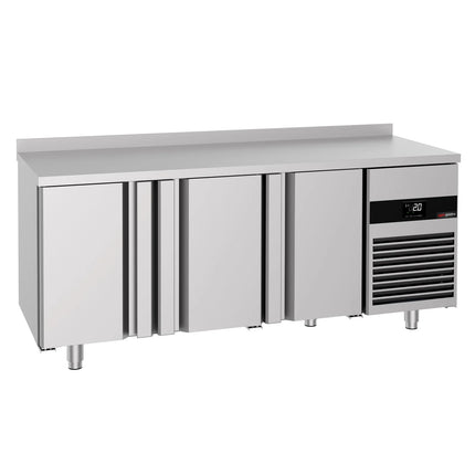 GGM Gastro Commercial Counter Fridge PREMIUM - 1865x600mm - with 3 doors - capacity 385 litres - soft-closing system - digital thermostat