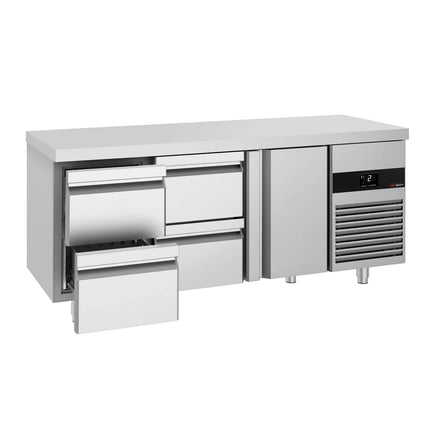 GGM Gastro Commercial Counter Fridge PREMIUM - 1865x700mm - with 1 door - 4 drawers - capacity 474 litres