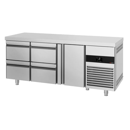 GGM Gastro Commercial Counter Fridge PREMIUM - 1865x700mm - with 1 door - 4 drawers - capacity 474 litres