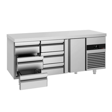 GGM Gastro Commercial Counter Fridge PREMIUM - 1865x700mm - with 1 door - 6 drawers - capacity 474 litres