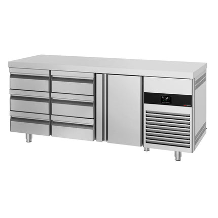 GGM Gastro Commercial Counter Fridge PREMIUM - 1865x700mm - with 1 door - 6 drawers - capacity 474 litres