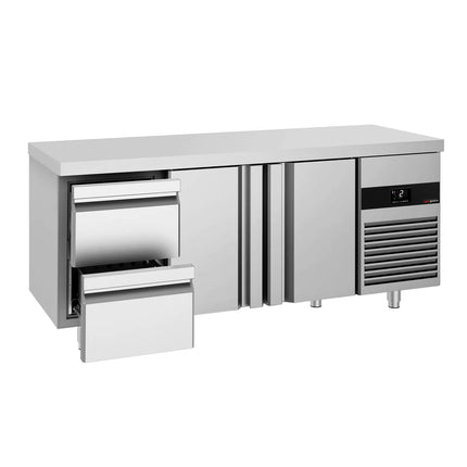 GGM Gastro Commercial Counter Fridge PREMIUM - 1865x700mm - with 2 doors / 2 drawers - capacity 474 litres