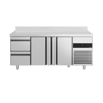 GGM Gastro Commercial Counter Fridge PREMIUM - 1865x700mm - with 2 doors - 2 drawers - with upstand
