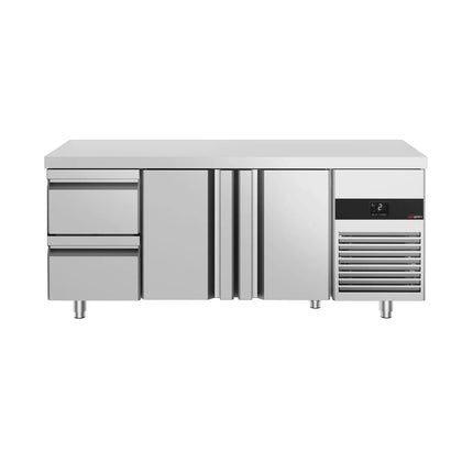 GGM Gastro Commercial Counter Fridge PREMIUM - 1865x700mm - with 2 doors / 2 drawers - capacity 474 litres