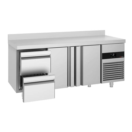 GGM Gastro Commercial Counter Fridge PREMIUM - 1865x700mm - with 2 doors - 2 drawers - with upstand