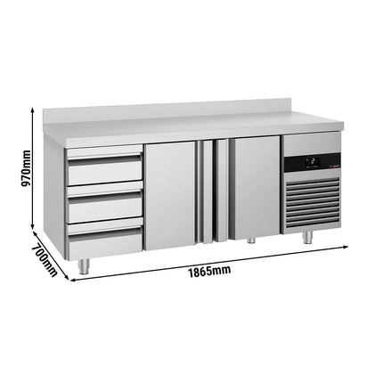 GGM Gastro Commercial Counter Fridge PREMIUM - 1865x700mm - with 2 doors - 3 drawers [1/1] - with upstand