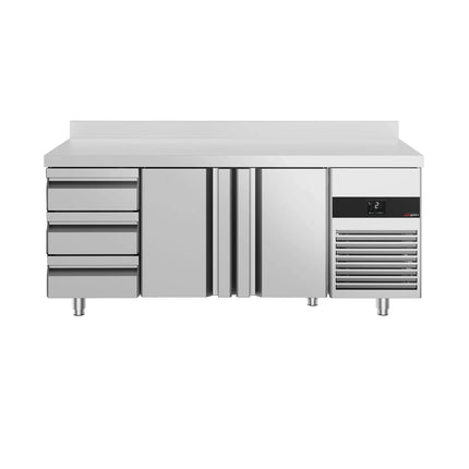 GGM Gastro Commercial Counter Fridge PREMIUM - 1865x700mm - with 2 doors - 3 drawers [1/1] - with upstand