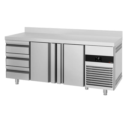 GGM Gastro Commercial Counter Fridge PREMIUM - 1865x700mm - with 2 doors - 3 drawers [1/1] - with upstand