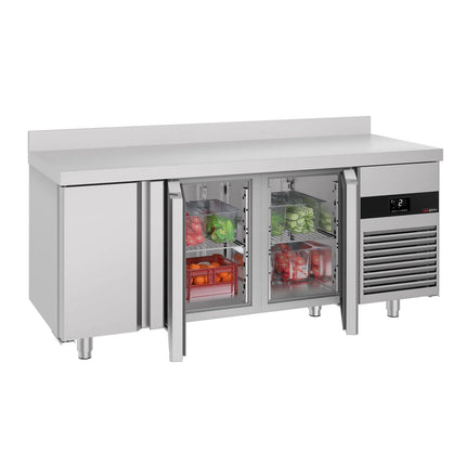 GGM Gastro Commercial Counter Fridge PREMIUM - 1865x700mm - with 3 doors - with upstand - capacity 474 litres