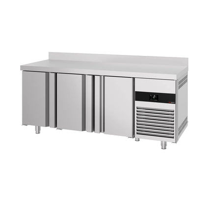 GGM Gastro Commercial Counter Fridge PREMIUM - 1865x700mm - with 3 doors - with upstand - capacity 474 litres