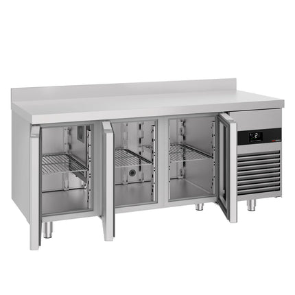 GGM Gastro Commercial Counter Fridge PREMIUM - 1865x700mm - with 3 glass doors - with upstand