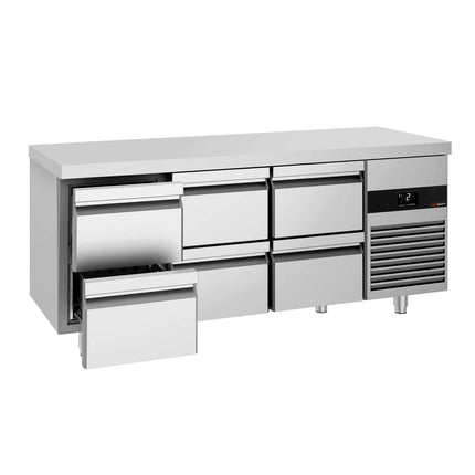 GGM Gastro Commercial Counter Fridge PREMIUM - 1865x700mm - with 6 drawers - capacity 474 litres