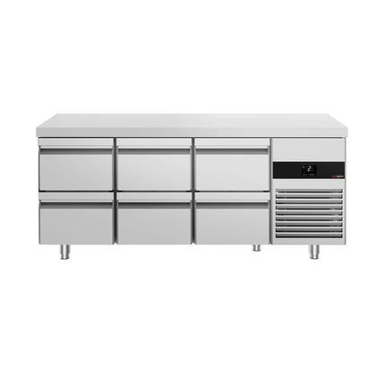 GGM Gastro Commercial Counter Fridge PREMIUM - 1865x700mm - with 6 drawers - capacity 474 litres