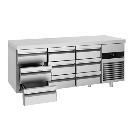 GGM Gastro Commercial Counter Fridge PREMIUM - 1865x700mm - with 9 drawers - capacity 474 litres