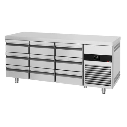 GGM Gastro Commercial Counter Fridge PREMIUM - 1865x700mm - with 9 drawers - capacity 474 litres