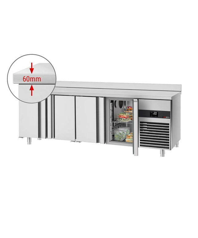 GGM Gastro Commercial Counter Fridge PREMIUM - 2330x600mm - with 4 doors - capacity 510 litres