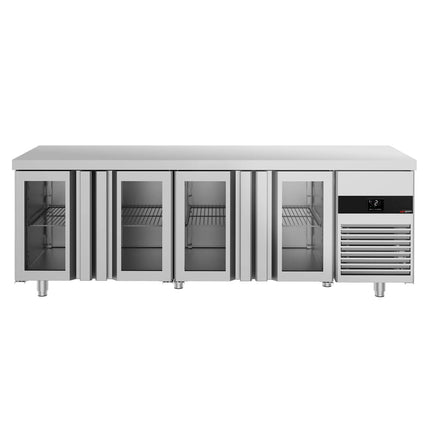 GGM Gastro Commercial Counter Fridge PREMIUM - 2330x700mm - glass doors - capacity 632 litres