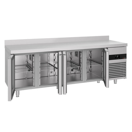 GGM Gastro Commercial Counter Fridge PREMIUM - 2330x700mm - glass doors - with upstand