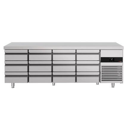 GGM Gastro Commercial Counter Fridge PREMIUM - 2330x700mm - with 12 drawers - capacity 632 litres