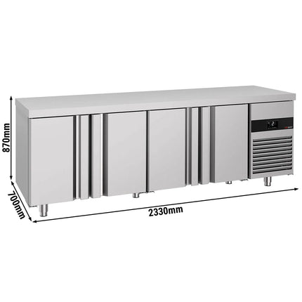 GGM Gastro Commercial Counter Fridge PREMIUM - 2330x700mm - with 4 doors - capacity 632 litres