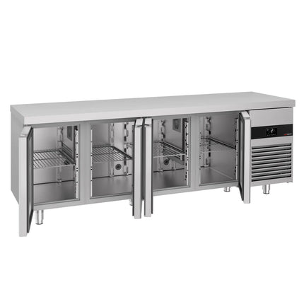 GGM Gastro Commercial Counter Fridge PREMIUM - 2330x700mm - with 4 doors - capacity 632 litres