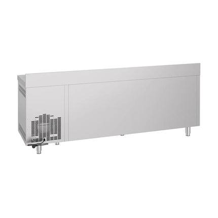 GGM Gastro Commercial Counter Fridge PREMIUM - 2330x700mm - with 4 doors - with upstand - capacity 632 litres