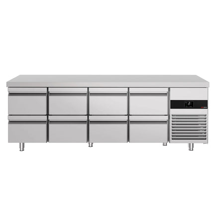 GGM Gastro Commercial Counter Fridge PREMIUM - 2330x700mm - with 8 drawers - capacity 632 litres