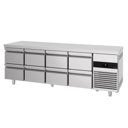 GGM Gastro Commercial Counter Fridge PREMIUM - 2330x700mm - with 8 drawers - capacity 632 litres