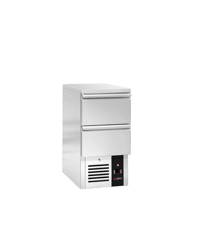 GGM Gastro Commercial Counter Fridge PREMIUM - 450x700mm - with 2 drawers - capacity 102 litres