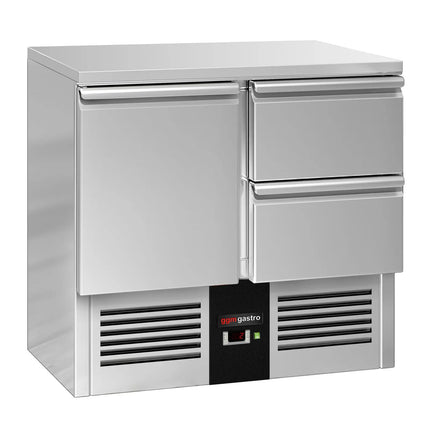 GGM Gastro Commercial Counter Fridge PREMIUM - 900x700mm - with 1 door - 2 drawers - capacity 220 litres
