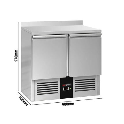 GGM Gastro Commercial Counter Fridge PREMIUM - 900x700mm - with 2 doors - with upstand - capacity 240 litres