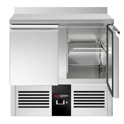 GGM Gastro Commercial Counter Fridge PREMIUM - 900x700mm - with 2 doors - with upstand - capacity 240 litres