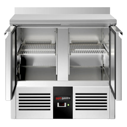 GGM Gastro Commercial Counter Fridge PREMIUM - 900x700mm - with 2 doors - with upstand - capacity 240 litres