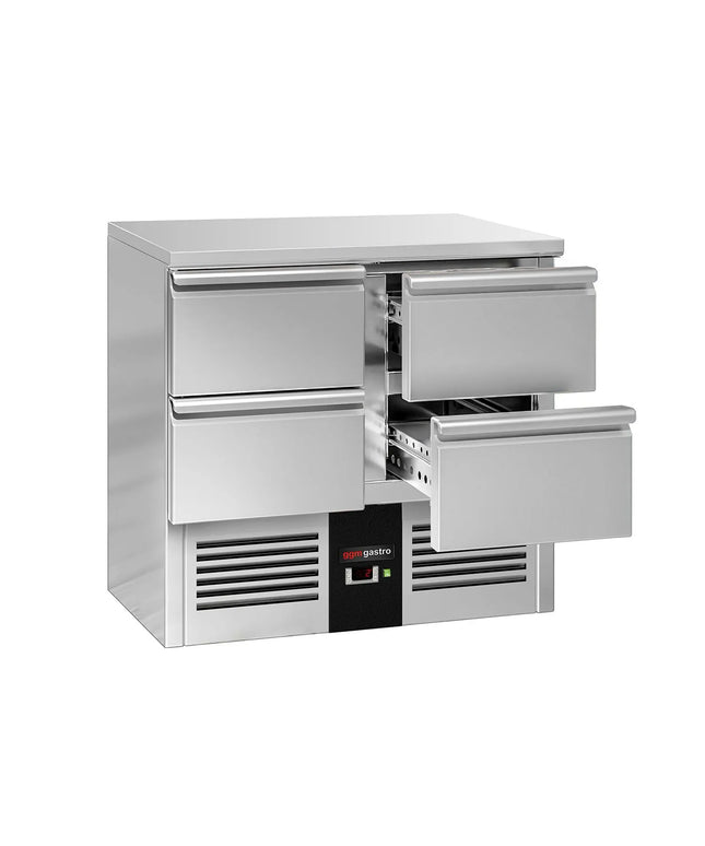 GGM Gastro Commercial Counter Fridge PREMIUM - 900x700mm - with 4 drawers - GN 1/1 drawers