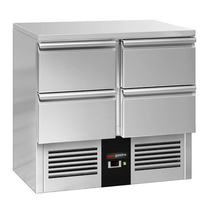 GGM Gastro Commercial Counter Fridge PREMIUM - 900x700mm - with 4 drawers - GN 1/1 drawers