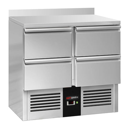 GGM Gastro Commercial Counter Fridge PREMIUM - 900x700mm - with 4 drawers [GN 1/1] - with upstand