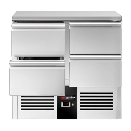 GGM Gastro Commercial Counter Fridge PREMIUM - 900x700mm - with 4 drawers [1/1] - capacity 220 litres