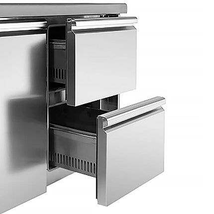 GGM Gastro Commercial Counter Fridge PREMIUM - 900x700mm - with 4 drawers [GN 1/1] - with upstand