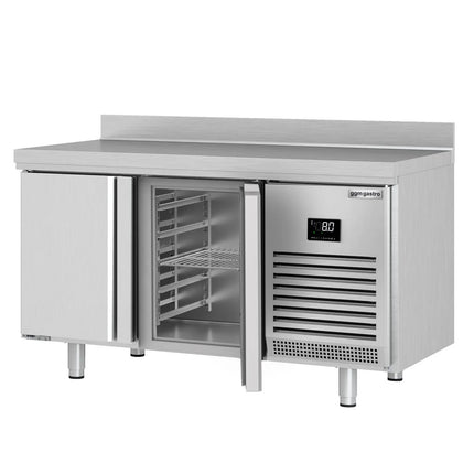 GGM Gastro Commercial Counter Fridge PREMIUM PLUS - 1468x600mm - with 2 doors - with upstand - capacity 250 litres