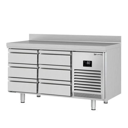 GGM Gastro Commercial Counter Fridge PREMIUM PLUS - 1468x600mm - with 6 drawers - with upstand - capacity 510 litres