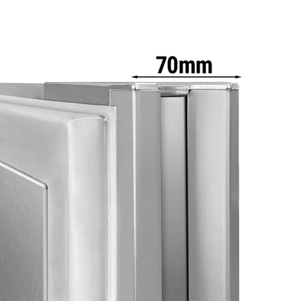 GGM Gastro Commercial Counter Fridge PREMIUM PLUS - 1468x600mm - with sink - with 2 doors - with upstand - capacity 250 litres