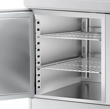 GGM Gastro Commercial Counter Fridge PREMIUM PLUS - 1468x600mm - with sink - with 1 door - with 3 drawers (1/3) - with upstand