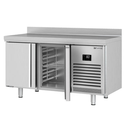 GGM Gastro Commercial Counter Fridge PREMIUM PLUS - 1468x700mm - with 2 doors - with upstand - capacity 350 litres