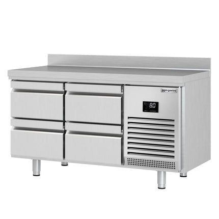 GGM Gastro Commercial Counter Fridge PREMIUM PLUS - 1468x700mm - with 4 drawers - with upstand