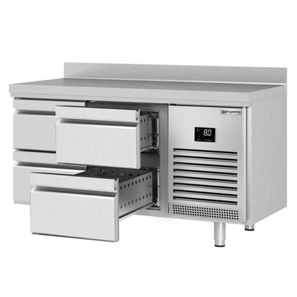 GGM Gastro Commercial Counter Fridge PREMIUM PLUS - 1468x700mm - with 4 drawers - with upstand